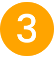 Number 3 in orange circle icon