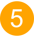 Number 5 in orange circle icon