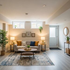 Cozy legal basement apartment in Burlington with modern design and natural light